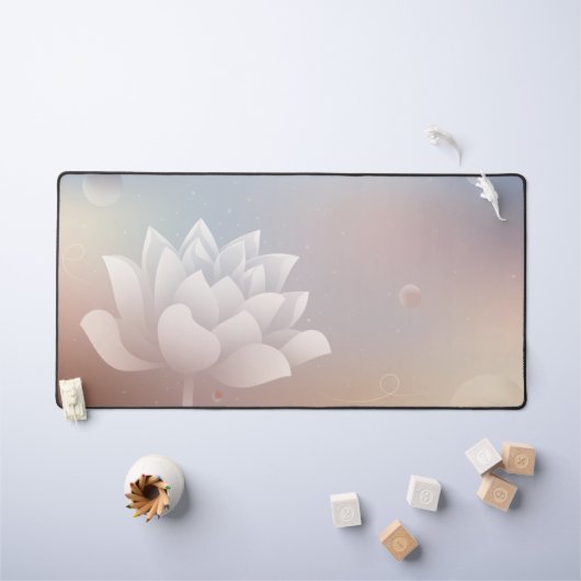 Elegant Lotus Bloom Desk Mat デスクマット (キッズテーブル)