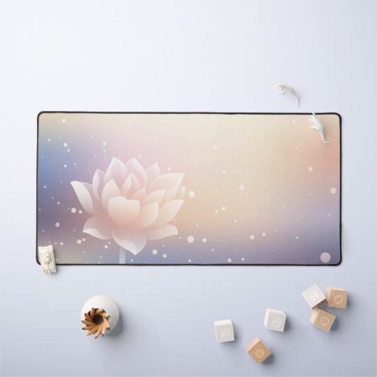 Elegant Lotus Bloom Desk Mat デスクマット (キッズテーブル)