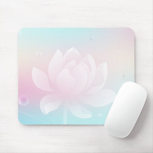 Elegant Lotus Bloom Soft Gradient Mouse Pad マウスパッド (マウス)