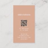 Elegant lotus flower boho terracotta QR code 名刺 (裏面)