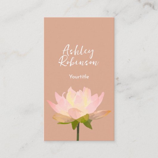 Elegant lotus flower boho terracotta QR code 名刺 (正面)
