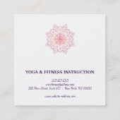 Elegant Lotus Flower Logo Yoga スクエア名刺 (裏面)