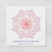 Elegant Lotus Flower Logo Yoga スクエア名刺 (正面)