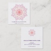 Elegant Lotus Flower Logo Yoga スクエア名刺 (正面/裏面)