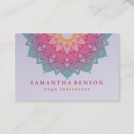 Elegant Lotus Flower Logo Yoga 名刺 (正面)