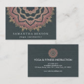 Elegant Lotus Flower Logo Yoga 名刺 (正面/裏面)