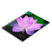Elegant Lotus Flower Monogram ノートブック (左側)