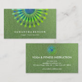 Elegant Lotus Flower White Marble Yoga Instructor 名刺 (正面/裏面)