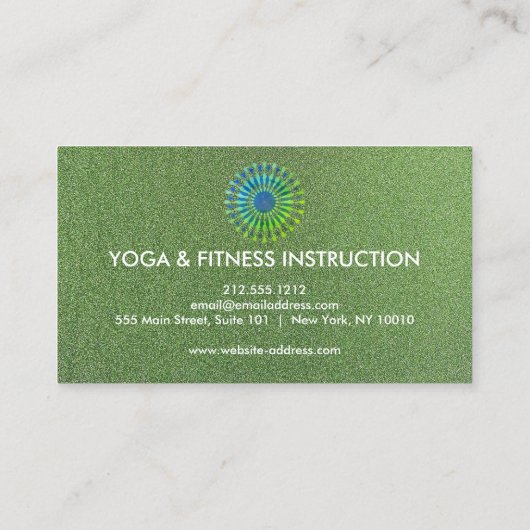 Elegant  Lotus Flower White Marble Yoga Instructor 名刺 (裏面)