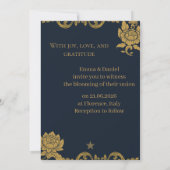 Elegant Lotus Themed Wedding Invite 招待状 (裏面)