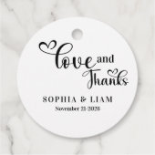 Elegant Love and Thanks Script Wedding フェイバータグ (裏面)