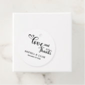 Elegant Love and Thanks Script Wedding フェイバータグ (インサイチュ)