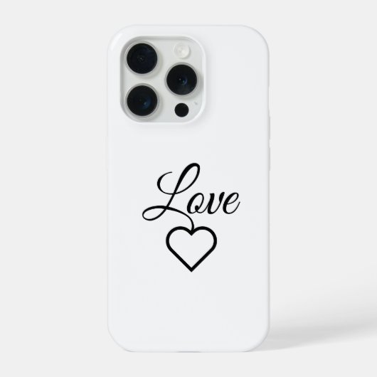Elegant Love Heart Typography Case iPhoneケース (裏面)
