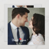 Elegant Love Heart Wedding Photo 招待状 (正面/裏面)