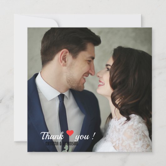 Elegant Love Heart Wedding Photo 招待状 (正面)