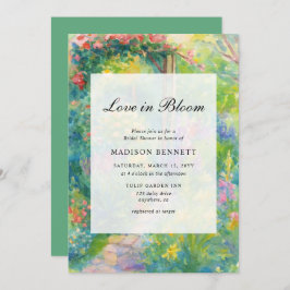 Elegant Love In Bloom Garden Bridal Shower 招待状
