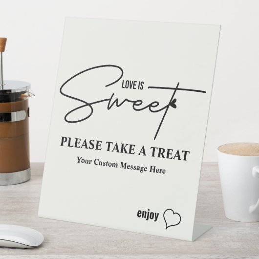 Elegant Love Is Sweet calligraphy Heart Simple 台座サイン (インサイチュ)