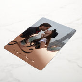 Elegant Love Script Overlay Save the Date 2 Photo 箔招待状 (回転した状態)