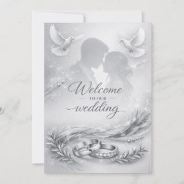 Elegant Love Silhouette Wedding Invitation 招待状