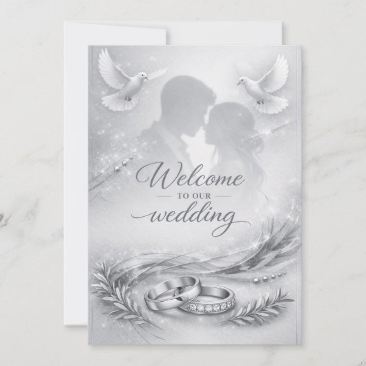 Elegant Love Silhouette Wedding Invitation 招待状 (正面)