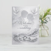 Elegant Love Silhouette Wedding Invitation 招待状 (スタンド正面)