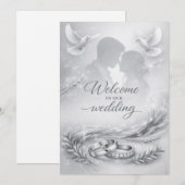 Elegant Love Silhouette Wedding Invitation 招待状 (正面/裏面)
