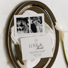 Elegant Love & Thanks 2 Photo ウェディング サンキューカード