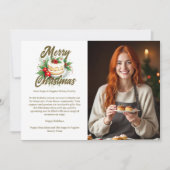 Elegant & Lovely Christmas Cake 2 Photos Business  シーズンカード (正面)