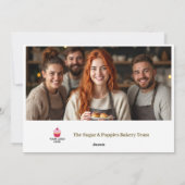 Elegant & Lovely Christmas Cake 2 Photos Business  シーズンカード (裏面)