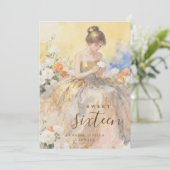 Elegant & Lovely Floral Sweet Sixteen Birthday  招待状 (スタンド正面)
