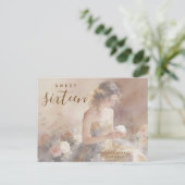 Elegant & Lovely Floral Sweet Sixteen Birthday  案内ポストカード (スタンド正面)