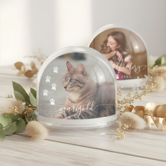 Elegant Loving Memory Cat Pet Name Photo Memorial