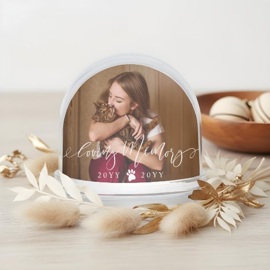 Elegant Loving Memory Cat Pet Name Photo Memorial