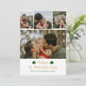 Elegant lucky shamrock st. Patrick's Day 4 Photo シーズンカード (スタンド正面)