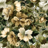 Elegant lush greenery and gold flowers curtain シャワーカーテン