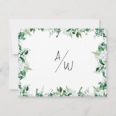 Elegant Lush White Floral and Greenery 出欠カード (裏面)