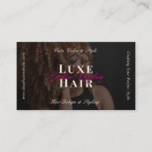 Elegant Luxe Hair Stylist Beauty Salon Black Pink 名刺 (正面)