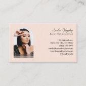 Elegant Luxe Nail Manicurist Technician Black Pink 名刺 (裏面)