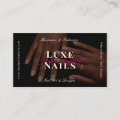 Elegant Luxe Nail Manicurist Technician Black Pink 名刺 (正面)