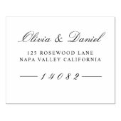 Elegant Luxe Script Custom Wedding Return Address ラバースタンプ (インプリント)