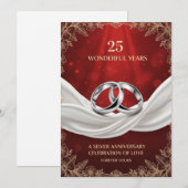 Elegant Luxury 25th Wedding Anniversary Card – Sil シーズンカード (正面/裏面)