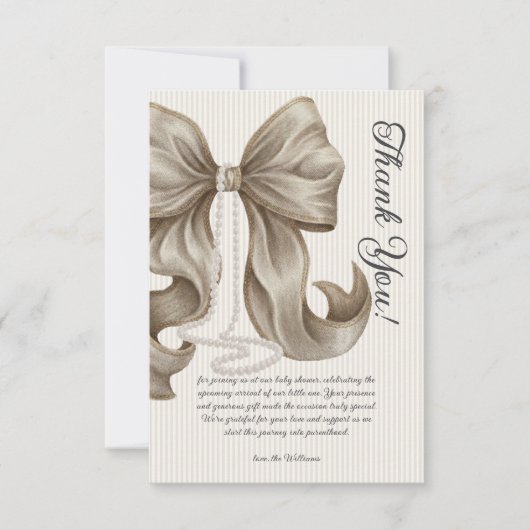 Elegant Luxury Baby Shower サンキューカード (正面)