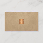 Elegant luxury beige leather copper gold monogram 名刺 (正面)