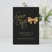 Elegant Luxury Black and Golden Bow Wedding  セーブザデート (スタンド正面)