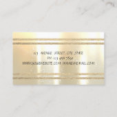 Elegant Luxury ,Black ,Faux Gold Glittery Stripes 名刺 (裏面)