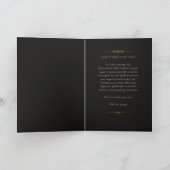 Elegant Luxury Black & Gold Birthday Card for Dad カード (内部)