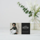 Elegant Luxury Black Interior Designer Photo Logo 名刺 (スタンド正面)