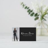 Elegant Luxury Black Modern Professional Photo Qr 名刺 (スタンド正面)