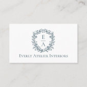 Elegant Luxury Boutique Floral Monogram Crest Logo 名刺 (正面)