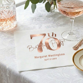 Elegant Luxury Chic Rose 70th Birthday スタンダードカクテルナプキン